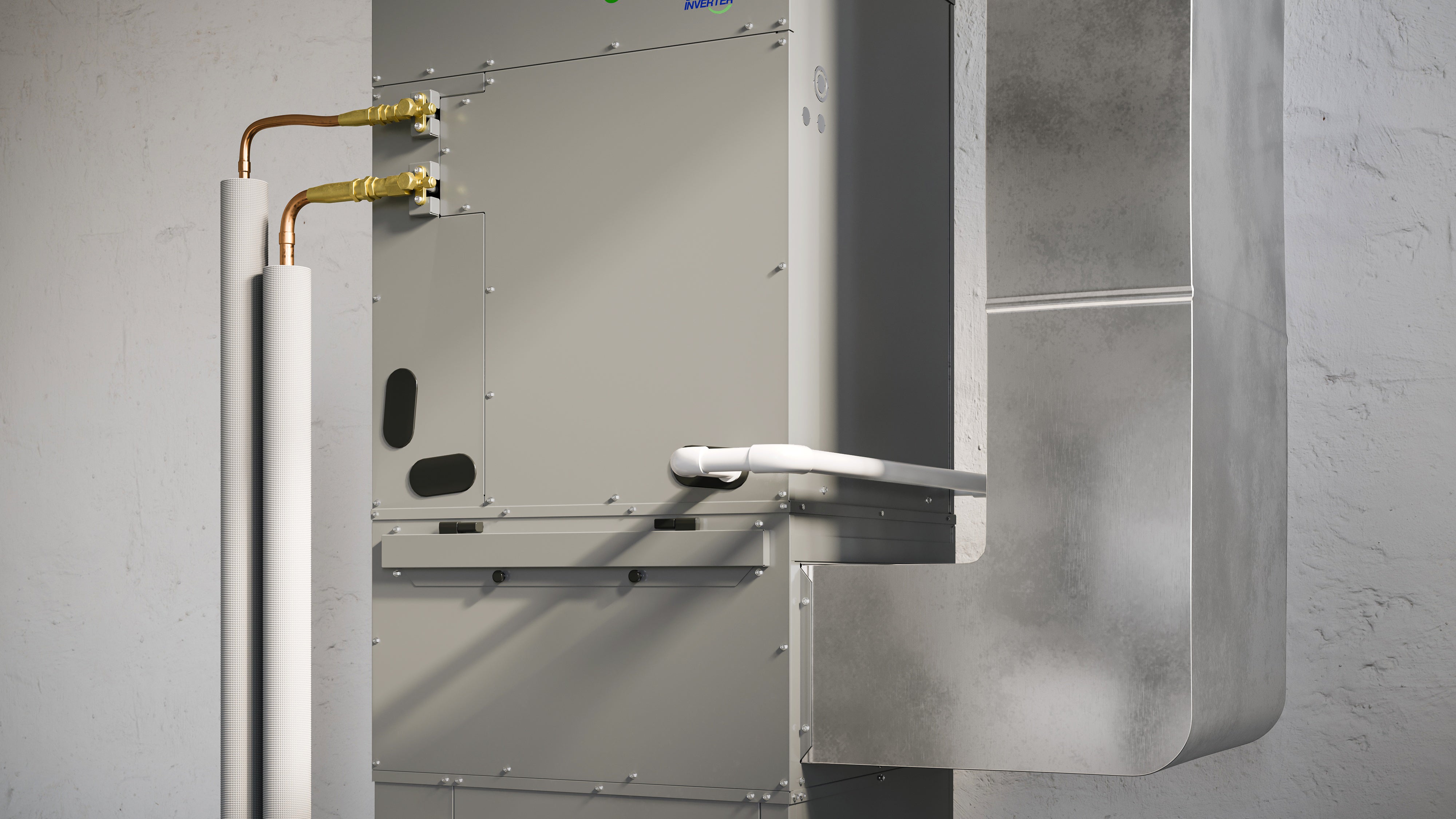 GeoCool No-Vac Vertical Upflow w/ Air Box 3/8 3/4 Prechg. Lineset