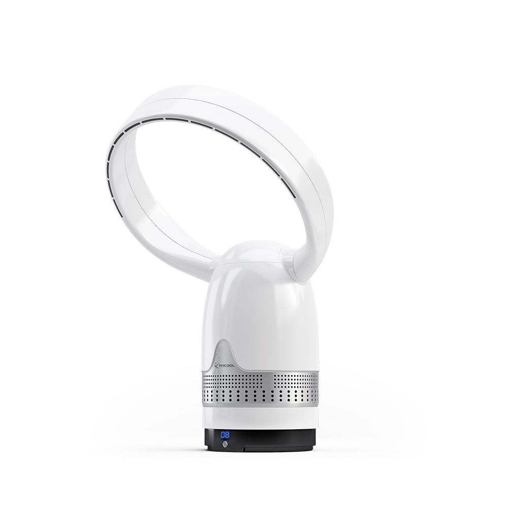 MRBREEZE Silver Circle Bladeless Fan and Air Purifier
