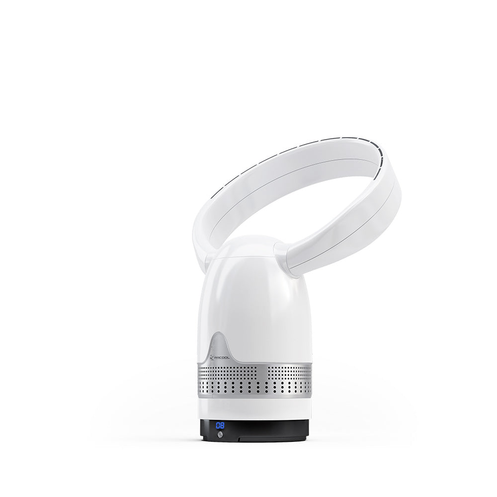 MRBREEZE Silver Circle Bladeless Fan and Air Purifier