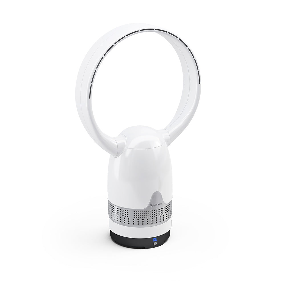 MRBREEZE Silver Circle Bladeless Fan and Air Purifier