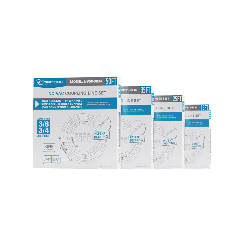 15 FT Pre-Charged 3/8" x 3/4" MRCOOL No-Vac Quick Connect Line Set