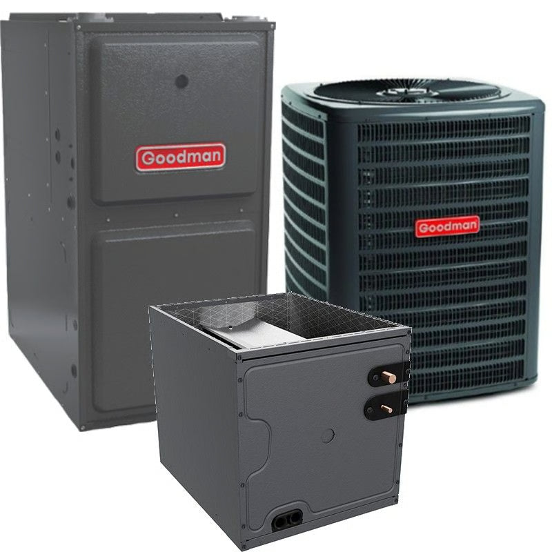 2 Ton 14.3 SEER2 92% AFUE 40,000 BTU Goodman Gas Furnace and R32 Air Conditioner System - Upflow