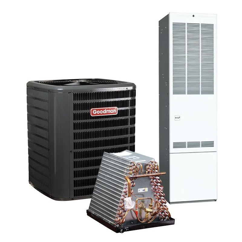 Goodman 2.5 Ton 13.4 SEER2 80% AFUE 56,000 BTU Mobile Home Air Conditioner and Gas Furnace System with Coil - R32