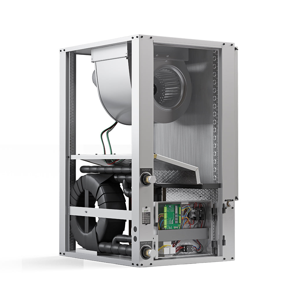 24K BTU Vertical Two-Stage 230V 1-Phase 60Hz CuNi Coil Right Return