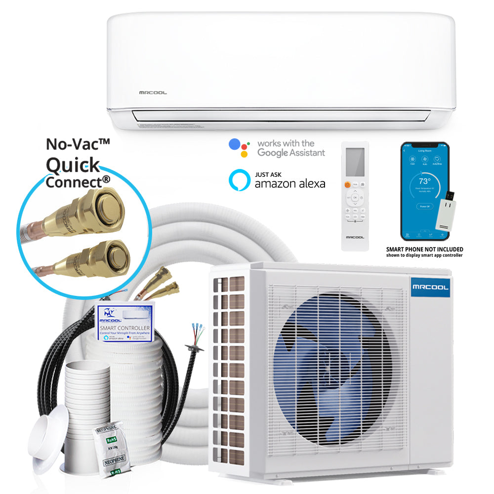DIY 4th Generation 36K BTU Heat Pump Wall Mount Air Handler 230 volt with 25ft DIYPro Cable and Enhanced WiFi (Works with Alexa, Works with Google Assistant)