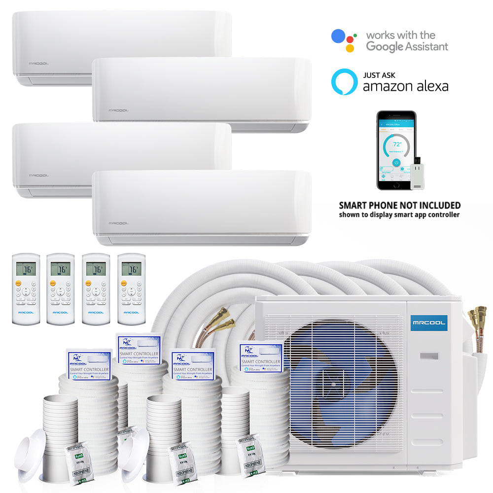 DIY 12,000 BTU 1 Ton Ductless Mini-Split Wall Mounted Air Handler - 230V/60Hz
