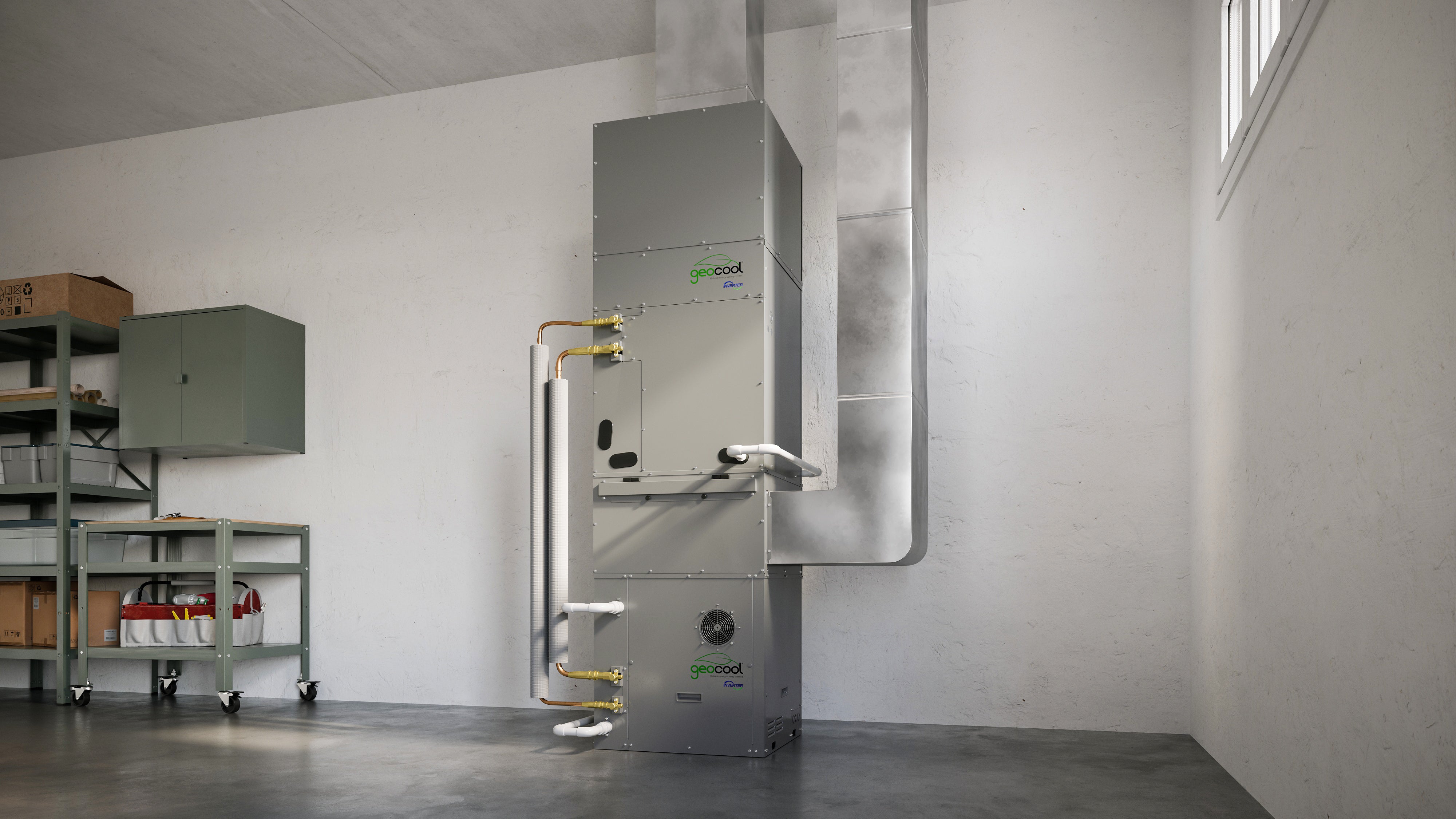 GeoCool No-Vac Vertical Downflow w/o Air Box 3/8 3/4 Prechg. Lineset
