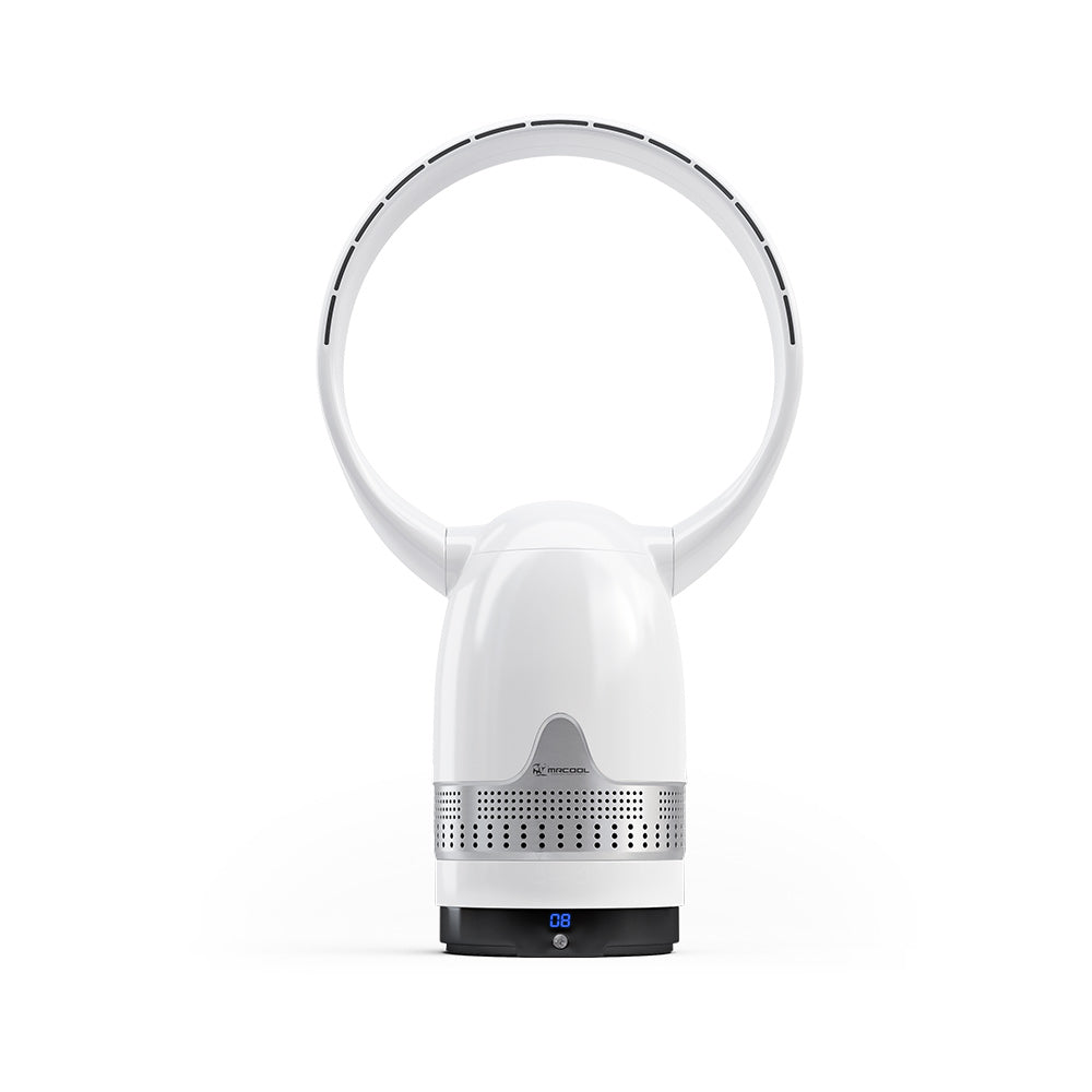 MRBREEZE Silver Circle Bladeless Fan and Air Purifier