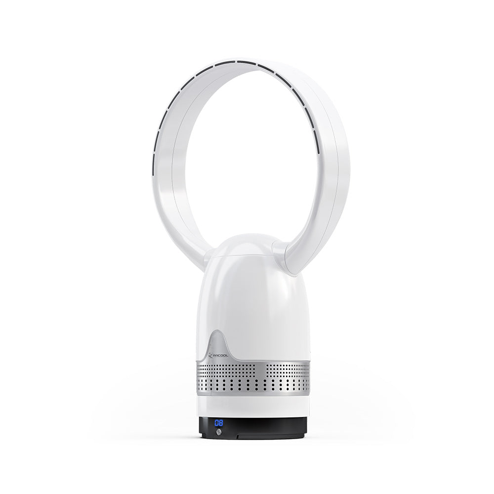 MRBREEZE Silver Circle Bladeless Fan and Air Purifier