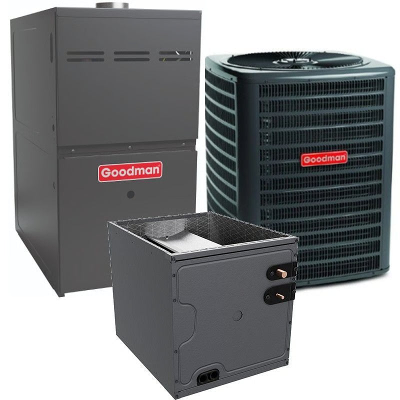 1.5 Ton 14.7 SEER2 80% AFUE 40,000 BTU Goodman Gas Furnace and R32 Air Conditioner System - Upflow