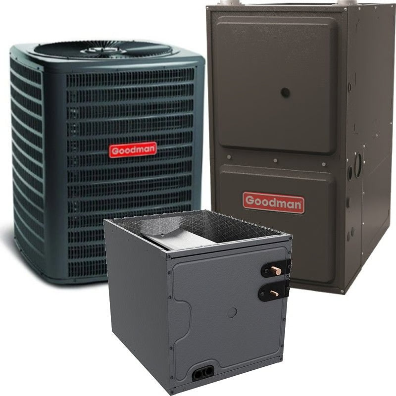 2 Ton 14.3 SEER2 80% AFUE 60,000 BTU Goodman Gas Furnace and R32 Air Conditioner System - Downflow
