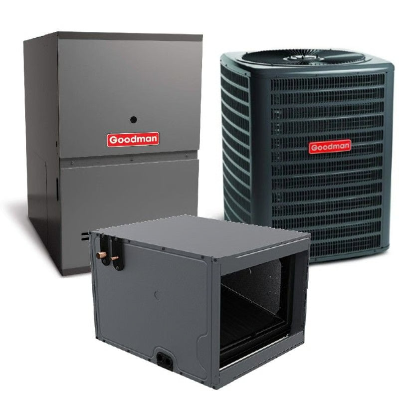 2 Ton 13.4 SEER2 80% AFUE 60,000 BTU Goodman Low NOx Gas Furnace and R32 Air Conditioner System - Horizontal