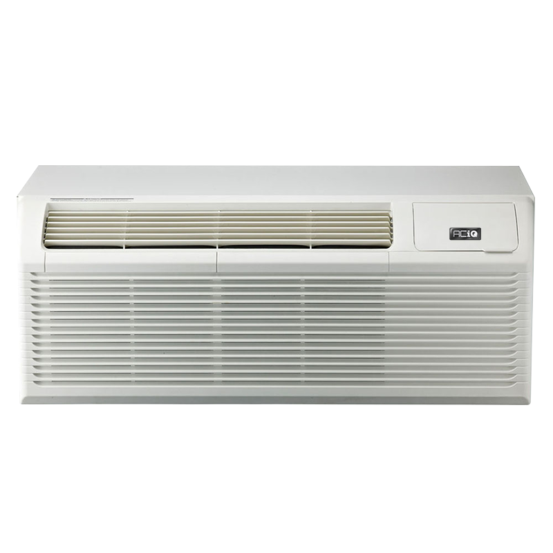 ACiQ 7,000 BTU PTAC Heat Pump Air Conditioner Bundle - Unit with 2.5KW Electric Heater, Terminal Wall Sleeve & Finished Wall Grille