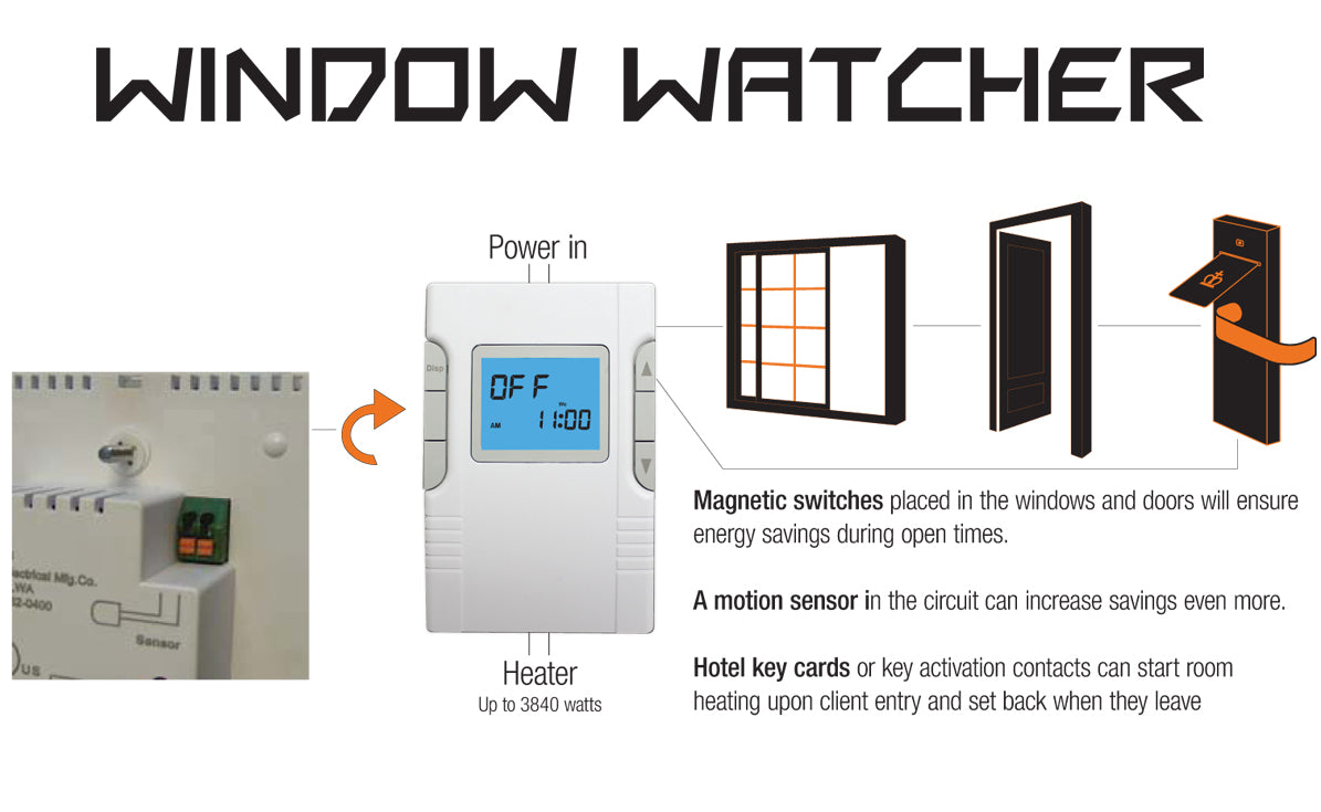Model WRP - Programmable Window Watcher Thermostat (120V)